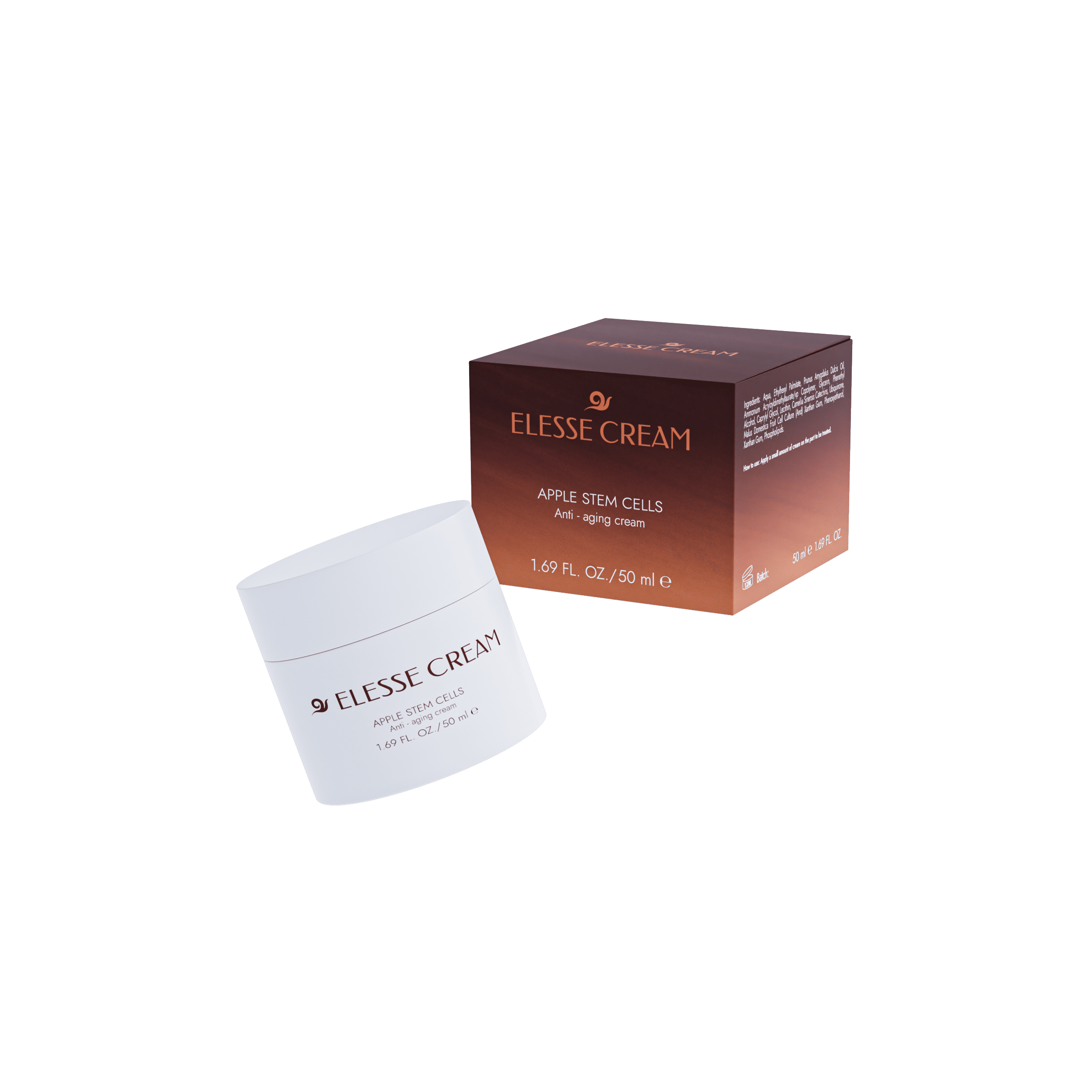 Una donna che applica la crema Elesse Cream